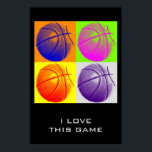 Póster Amar a este Poster de Baloncesto de Objetivos de J<br><div class="desc">Me Encanta Este Juego. Popular Deportes - Imagen de la pelota de baloncesto.</div>