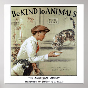 Póster Amar a los animales