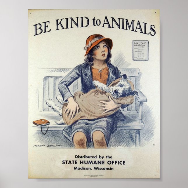 Póster Amar a los animales - Afiche de época (Frente)