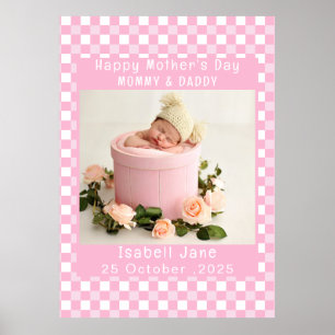 Póster Amar a mamá Sencilla elegancia muchacha Blanco y r