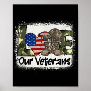 Póster Amar a nuestros veteranos Día de los Veteranos en