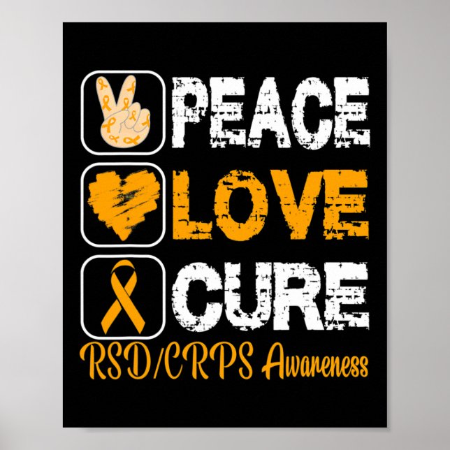 PÓSTER AMAR A PEACE CURE RSD CRPS CONCIENCIACIÓN (Frente)
