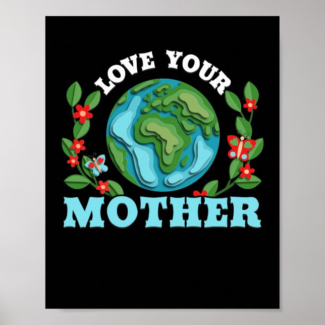 Póster Amar a su madre Tierra Protección ambiental (Frente)