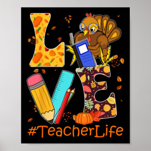 Póster Amar al profesor turco Acción de Gracias Fa Feliz