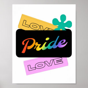 Póster Amar el orgullo amor. LGBT+orgullo. Arcoiris