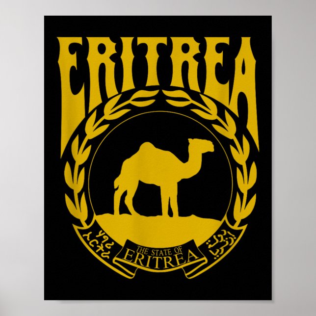 Póster Amar Eritrea con Eritrea Emblem Eritrea Independie (Frente)