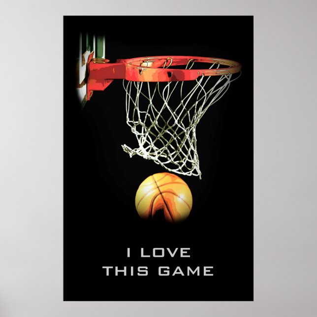 Póster Amar este juego Poster de baloncesto (Frente)