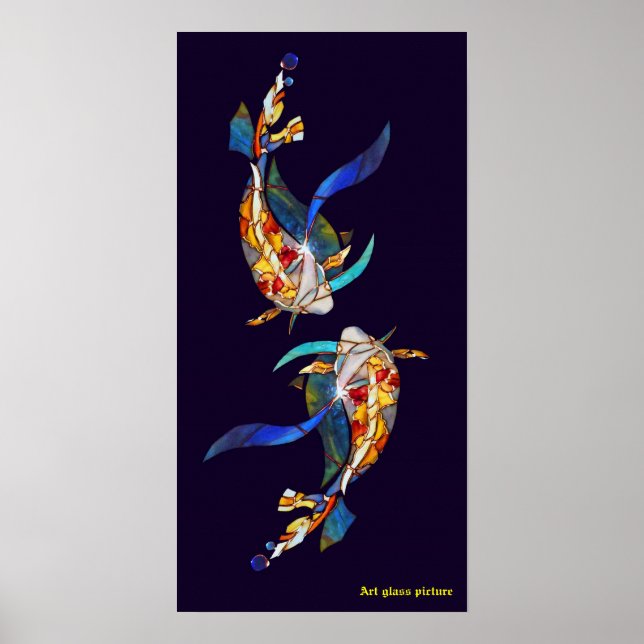 Póster Amar Kissing Koi Boda de pescado Poster vertical (Frente)