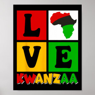 Póster Amar la bandera de la herencia africana de Kwanzaa