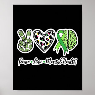 Póster Amar la salud mental Usamos Salud Mental Verde