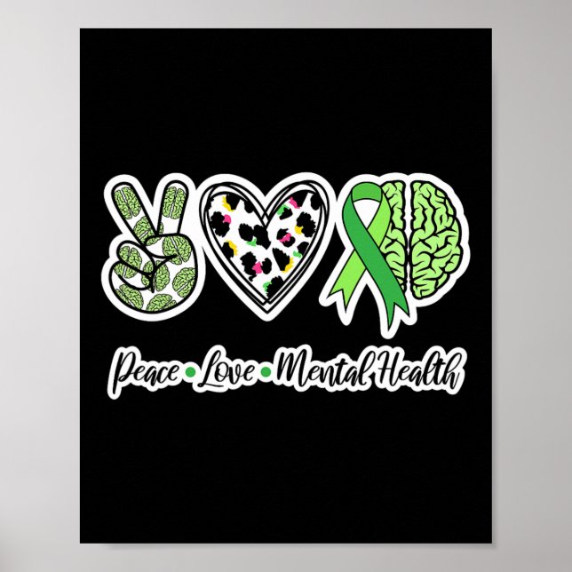 Póster Amar la salud mental Usamos Salud Mental Verde (Frente)