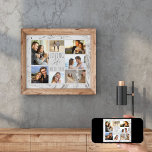 Póster Amar la vida contigo 7 Collages de fotos - Mármol<br><div class="desc">Collage moderno de fotos que puedes personalizar con 7 de tus fotos favoritas. La plantilla está preparada para que añadas tus fotos, trabajando en el sentido de las agujas del reloj desde la parte superior izquierda. Las fotos están colocadas contra un elegante mármol acuarela de color gris y blanco. El...</div>