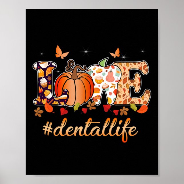 Póster Amar la vida dental Calabaza Dentista Caída Gracia (Frente)