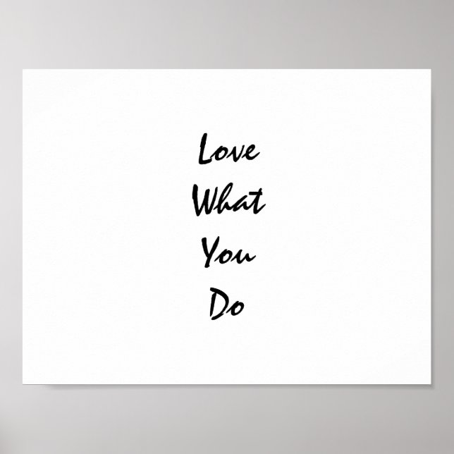 Póster Amar lo que haces tipografía Inspiradora (Frente)