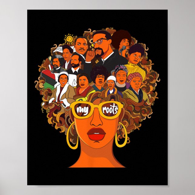 Póster Amar Mis Raíces Atrás Poderoso Mes De Historia Neg (Frente)