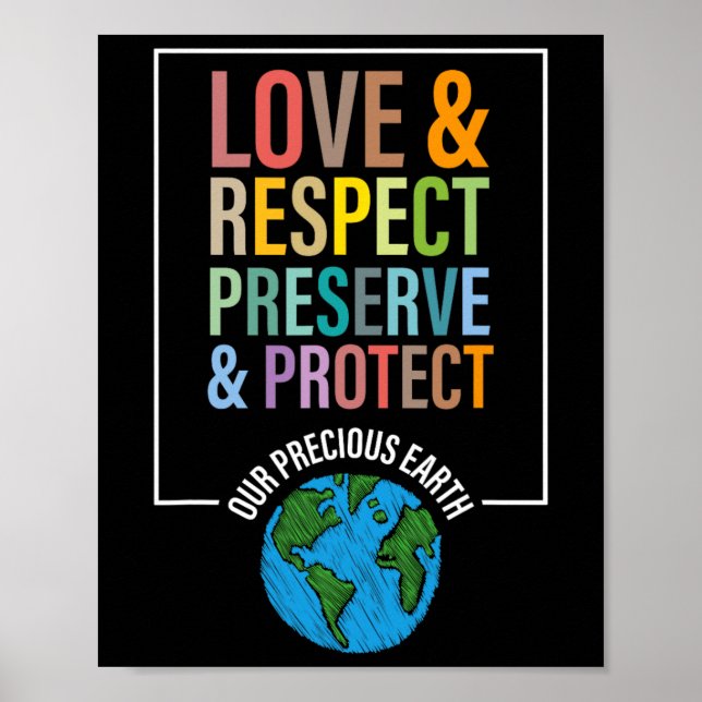 Póster Amar Respeto Preservar Proteger Nuestra Preciosa T (Frente)