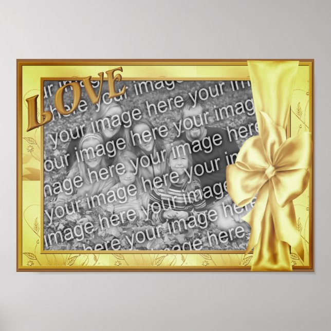 Póster Amar Satin Bow Frame Añadir tu foto (Frente)