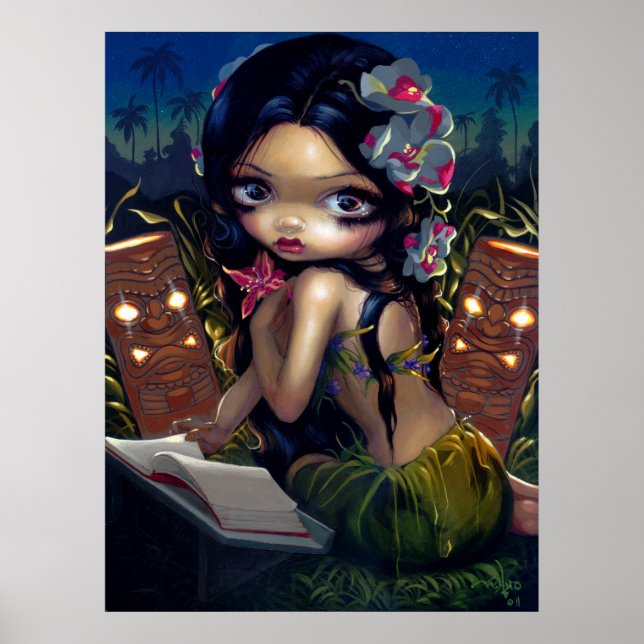 Póster Amara y el libro ART PRINT menehune tiki lowbrow (Frente)