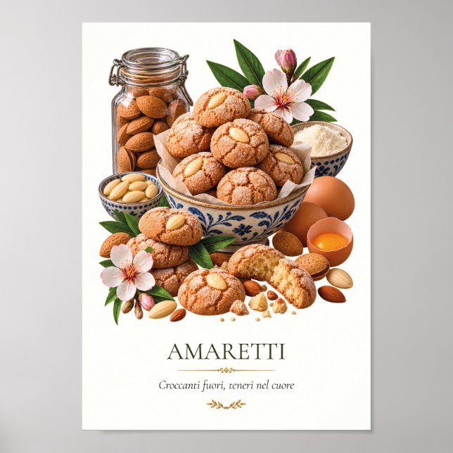 Póster Amaretti – Vintage Italian Dessert (Frente)