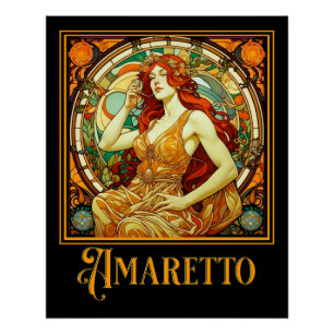 Póster Amaretto de Art Nouveau
