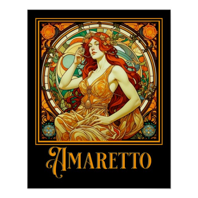 Póster Amaretto de Art Nouveau (Anverso)