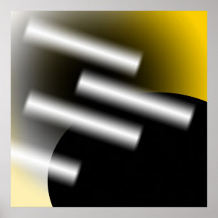 Póster Amarillo abstracto con rayos de luz AP0005