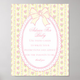Póster Amarillo Antiguo Elegante Floral Consejo para la F