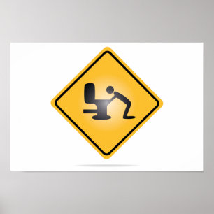 Poster amarillo de la señal de peligro de la