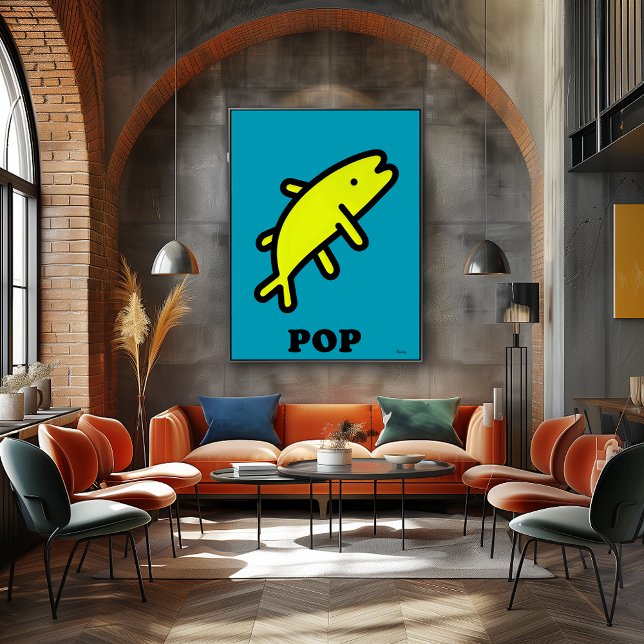 Póster Amarillo Fish Pop Art Negrita Animal Personalizado (Subido por el creador)