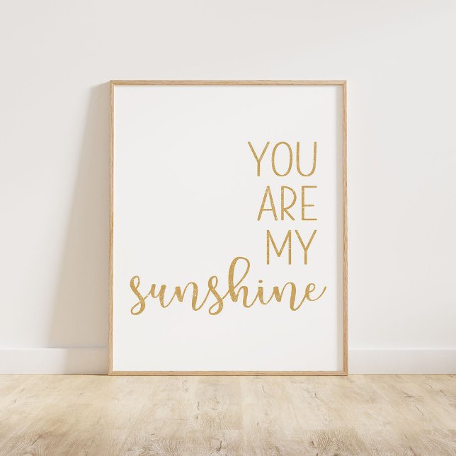 Póster Amarillo mostaza Eres Mi Sol (You Are My Sunshine, a minimalist typography quote in a mustard yellow distressed texture)