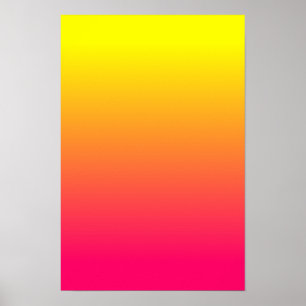 Póster Amarillo Naranja Rosa Ombre