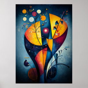 Póster Amarillo Rojo Azul - Obra maestra cubista Inspirad