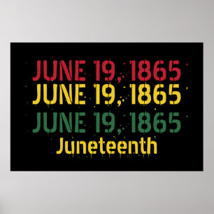 Póster Amarillo rojo negro 19 de junio de 1865 19 de juni