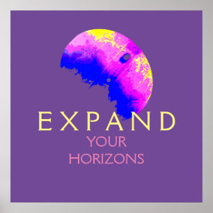 Póster "Amarillo rosa azul sobre morado: Amarillo azul pa