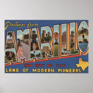 Póster Amarillo, Texas - Escenas de letras grandes