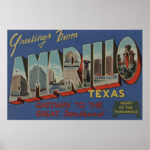 Póster Amarillo, Texas (Heart of the Pan-Handle)