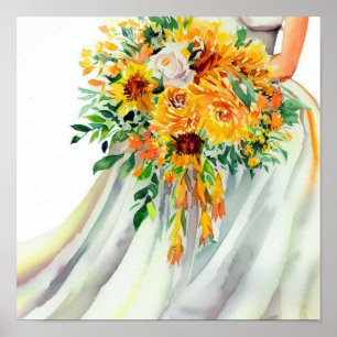 Póster Amarillo y Naranja, cascadas nupciales 1,