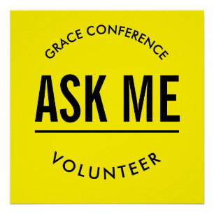 Póster Amarillo y negro me piden voluntariado