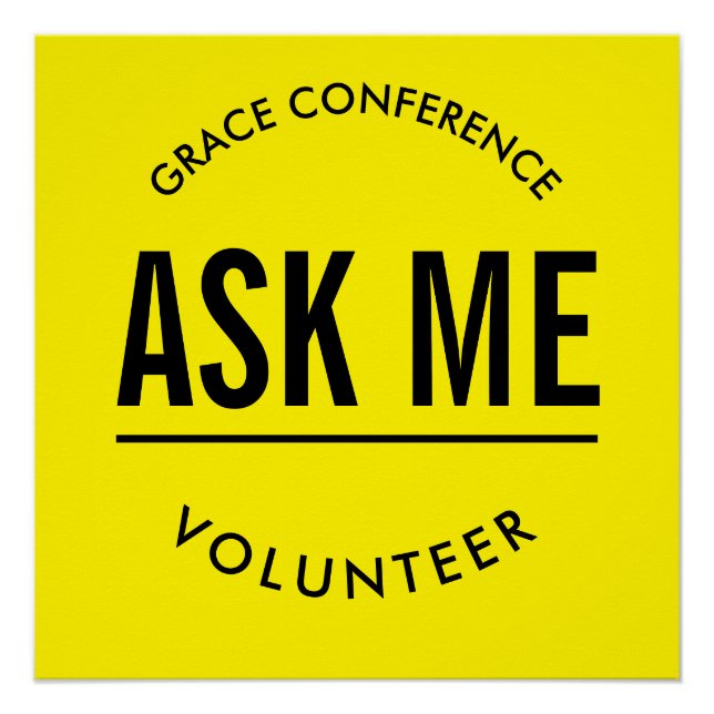 Póster Amarillo y negro pregúntame voluntario (Anverso)