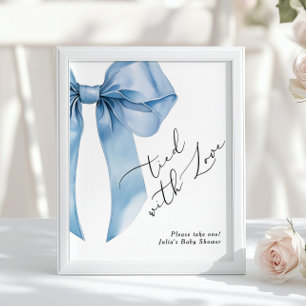 Póster Amarrado con amor Blue Bow favorece ducha de novia