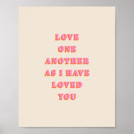 Póster Amarse mutuamente John 13 34 Biblia Verse Scriptur