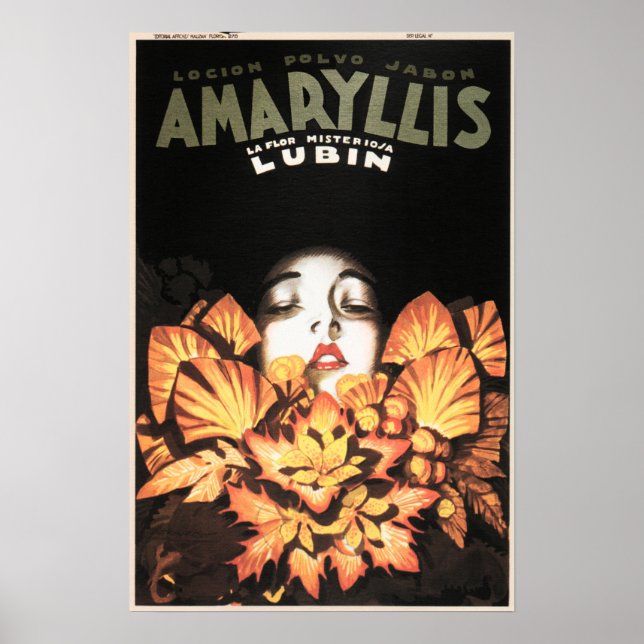 Póster AMARYLLIS Lubin Flores cosméticos anuncio de loció (Frente)