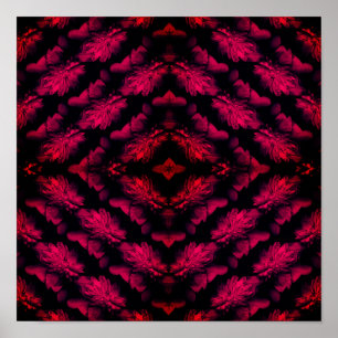 Póster Amasijo Floral Abstracto de Peonías Rojas