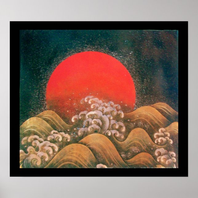 Póster AMATERASU , SUN GODDESS , rojo marrón negro (Frente)