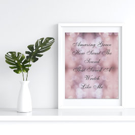 Póster Amazing Grace Bokeh Rosa Iluminado 