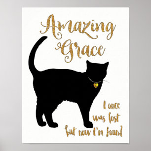 Póster Amazing Grace Rescued Cat Shorthair