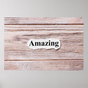 Póster AMAZING of the word on paper. concept. Words of AM