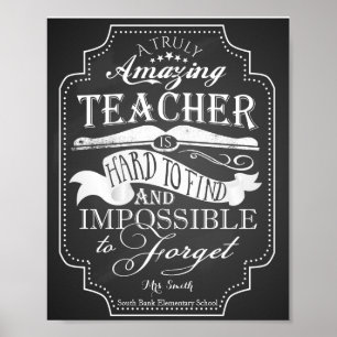 Póster Amazing teacher is impossible to forget