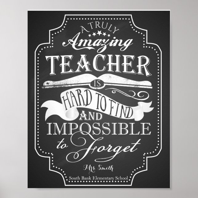 Póster Amazing teacher is impossible to forget (Frente)