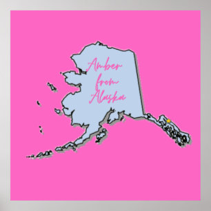 Póster Amber Del Monograma De Alaska